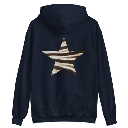 'Zebra Star' Embroidered Hoodie - Ladies