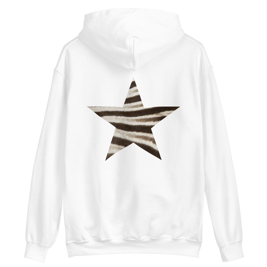 'Zebra Star' Embroidered Hoodie - Ladies